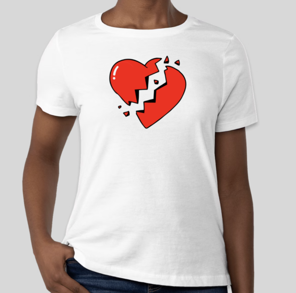 The Heart Break t-shirt features the classic BHS broken heart. The slim BHS logo has been applied to the back of the t-shirt.