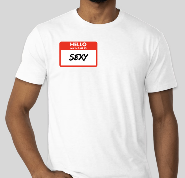 The My Name is Sexy t-shirt features the famous hello tag, except this time, the name is unforgettable. The raw BHS logo has been applied to the back of the t-shirt.