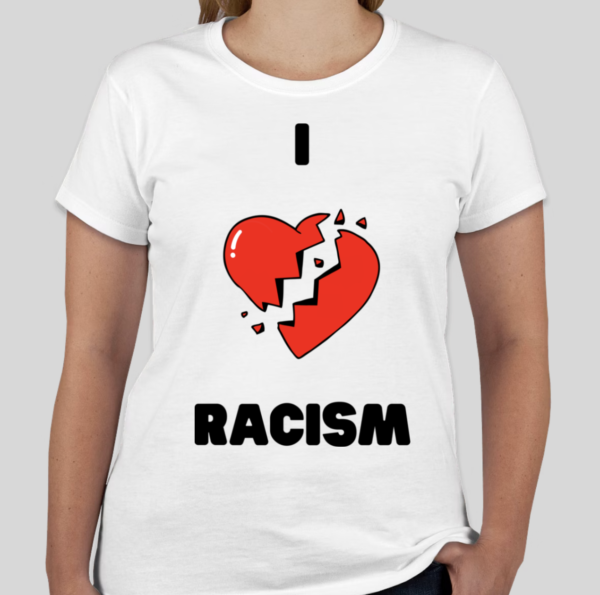 The I Hate Racism t-shirt is a remake of the first ever Broken Heart Shirt. The shirt features the famous BHS heart and text. The classic BHS logo has been applied to the back of the t-shirt.