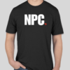 The NPC t-shirt features block lettering spelling out the popular gaming phrase "NPC". Next to the phrase is the traditional BHS logo. The classic BHS logo is applied to the back of the t-shirt.