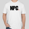 The NPC t-shirt features block lettering spelling out the popular gaming phrase "NPC". Next to the phrase is the traditional BHS logo. The classic BHS logo is applied to the back of the t-shirt.