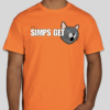 The Simps Get t-shirt features a block letter phrase followed by a surprised kitten. The classic BHS logo is applied to the back of the t-shirt.