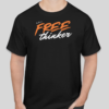 The Free Thinker t-shirt features a cool phrase outlined in sleek and cursive text. The slim BHS logo is applied to the back of the t-shirt.