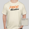 The Free Thinker t-shirt features a cool phrase outlined in sleek and cursive text. The slim BHS logo is applied to the back of the t-shirt.