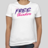 The Free Thinker t-shirt features a cool phrase outlined in sleek and cursive text. The slim BHS logo is applied to the back of the t-shirt.