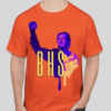 The American Strong t-shirt features an obscured image of an American with his hand raised. The classic BHS logo is applied to the back of the t-shirt.