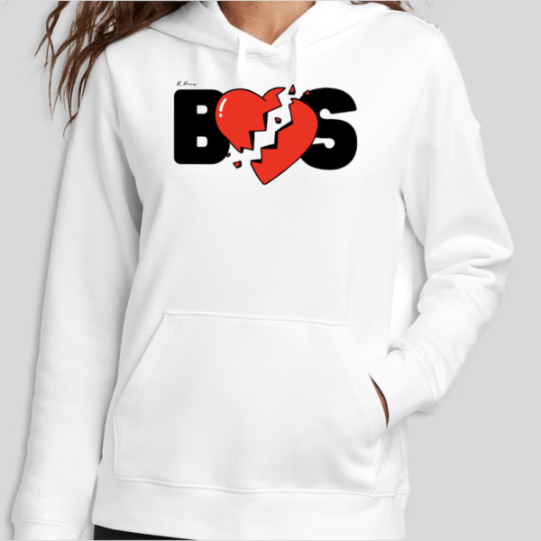 The BHS Ghost hoodie features the classic Broken Heart logo in the center of the hoodie. The classic BHS logo appears on the back of the hoodie.