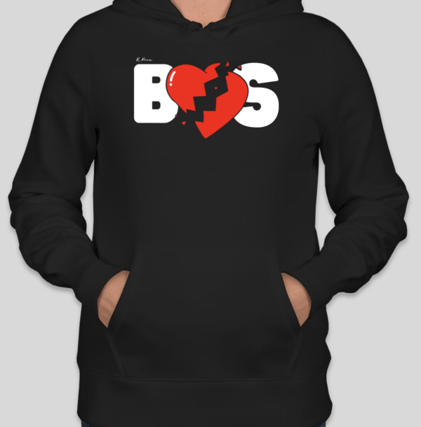 The BHS Black Ghost hoodie features the classic Broken Heart logo in the center of the hoodie. The classic BHS logo appears on the back of the hoodie.